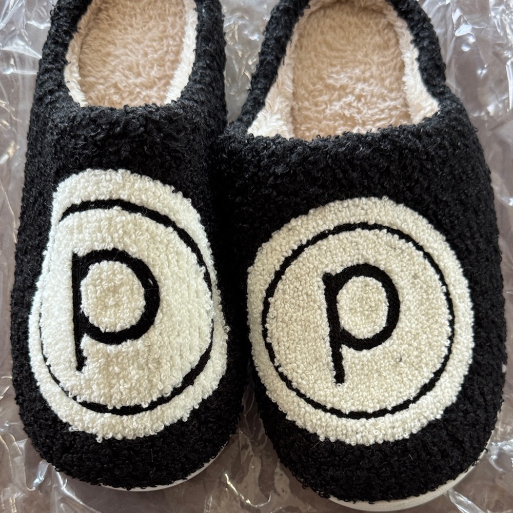 Cozy Black and White Pure Barre Slippers